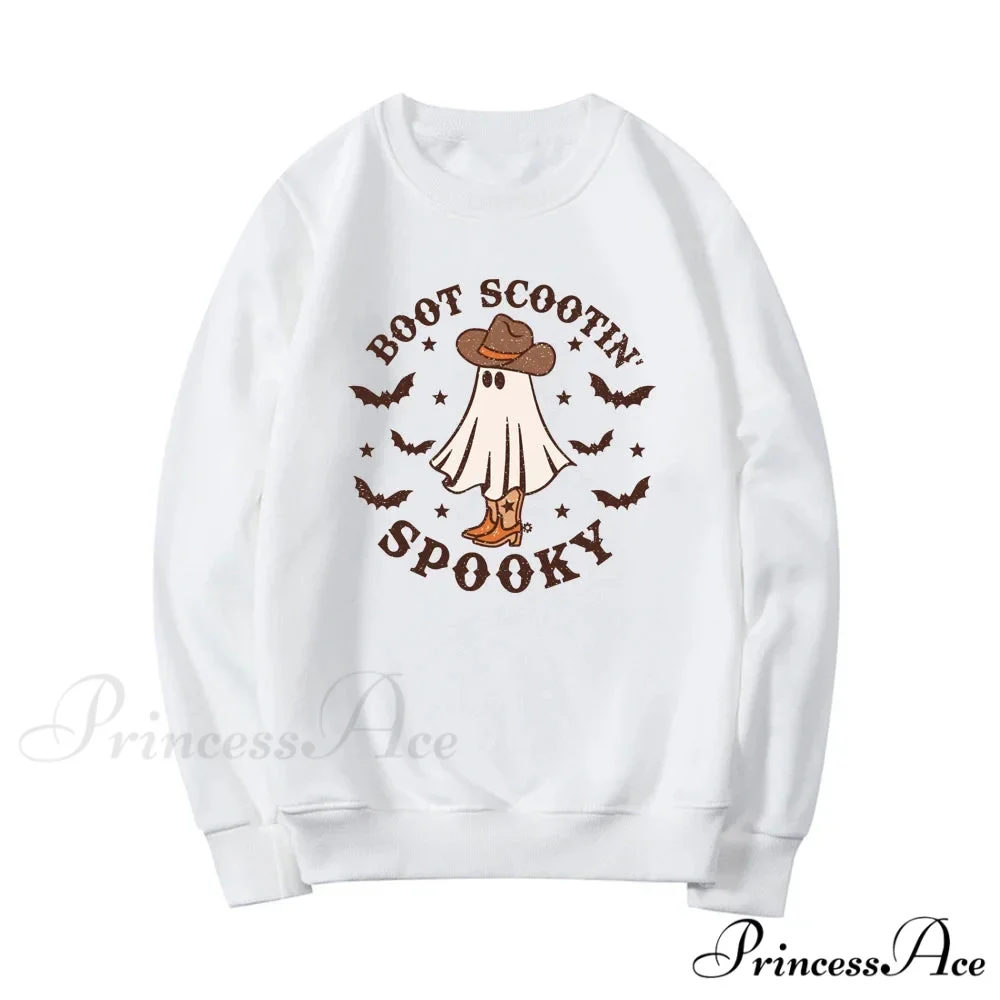 Spooky Cowboy Ghost Fun Fall Cozy Hoodie - Image 5