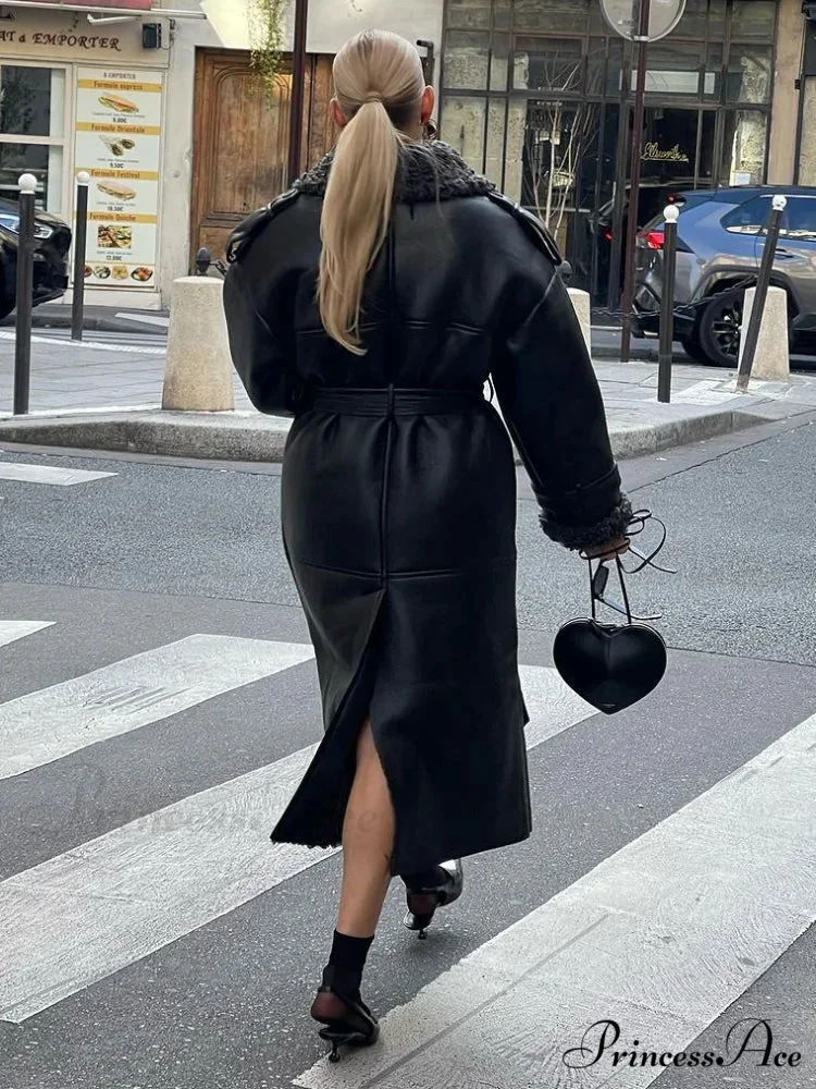 Spotted Artificial Mink Fur Winter Overcoat - Image 2