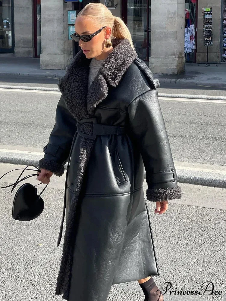 Spotted Artificial Mink Fur Winter Overcoat - Image 3