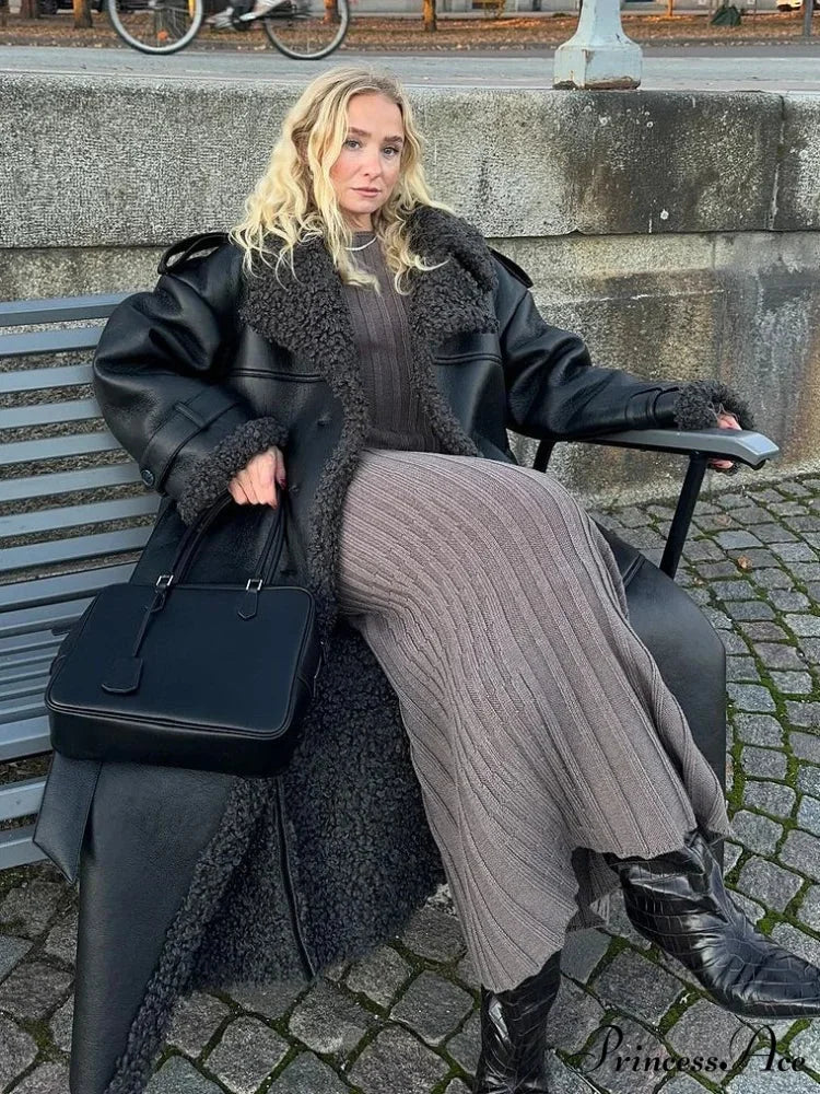 Spotted Artificial Mink Fur Winter Overcoat - Image 4