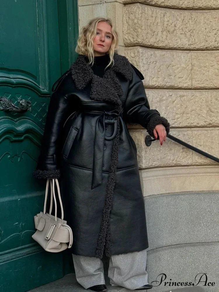 Spotted Artificial Mink Fur Winter Overcoat - Image 5