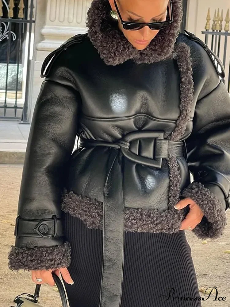 Spotted Artificial Mink Fur Winter Overcoat - Image 6