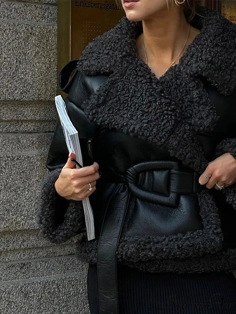 Spotted Artificial Mink Fur Winter Overcoat - Image 8