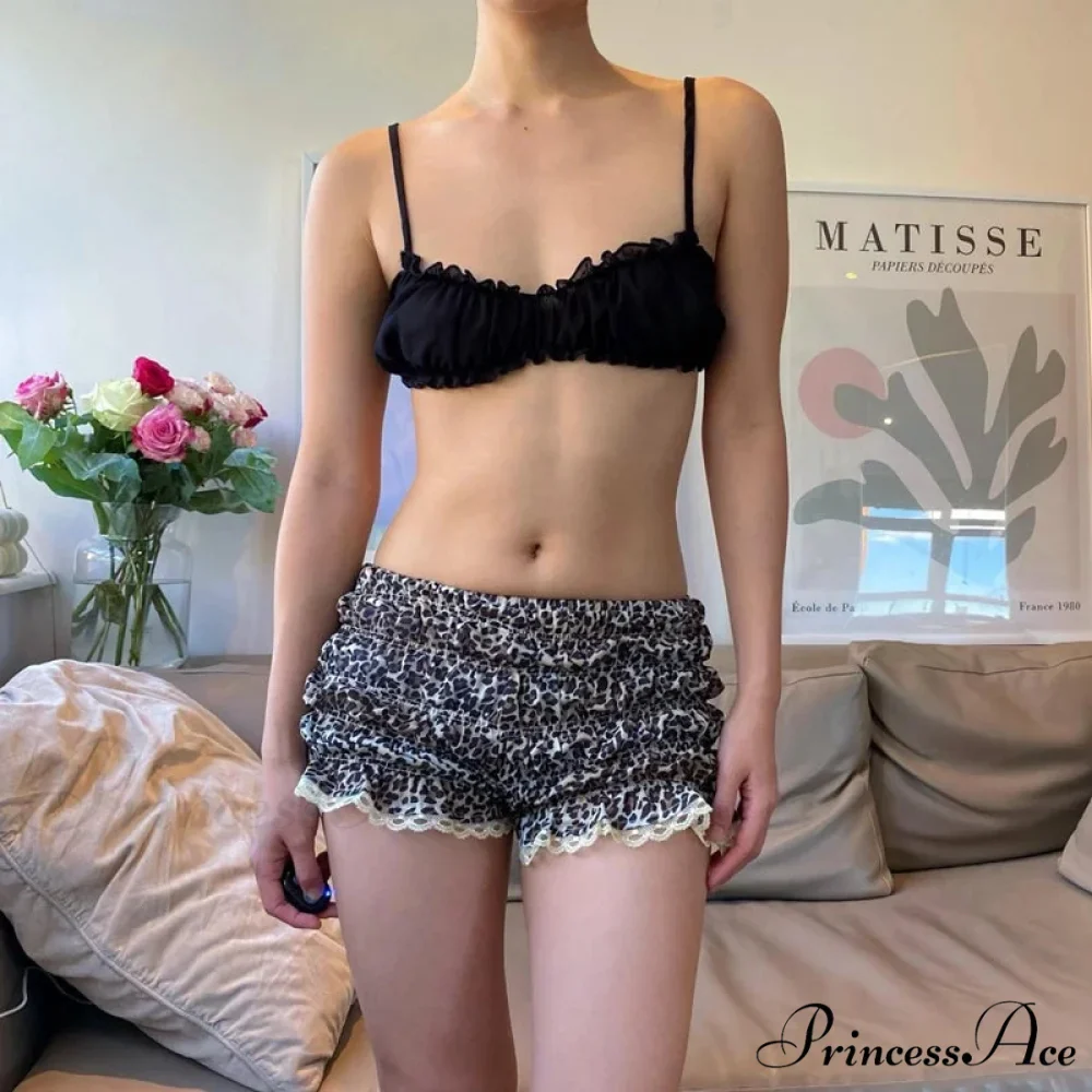 Spotted Frilly Lace Trim Short - Image 4