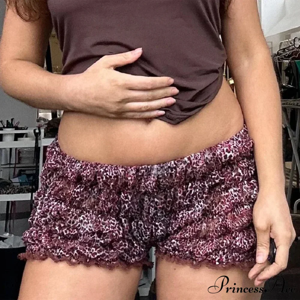 Spotted Frilly Lace Trim Short - Image 5