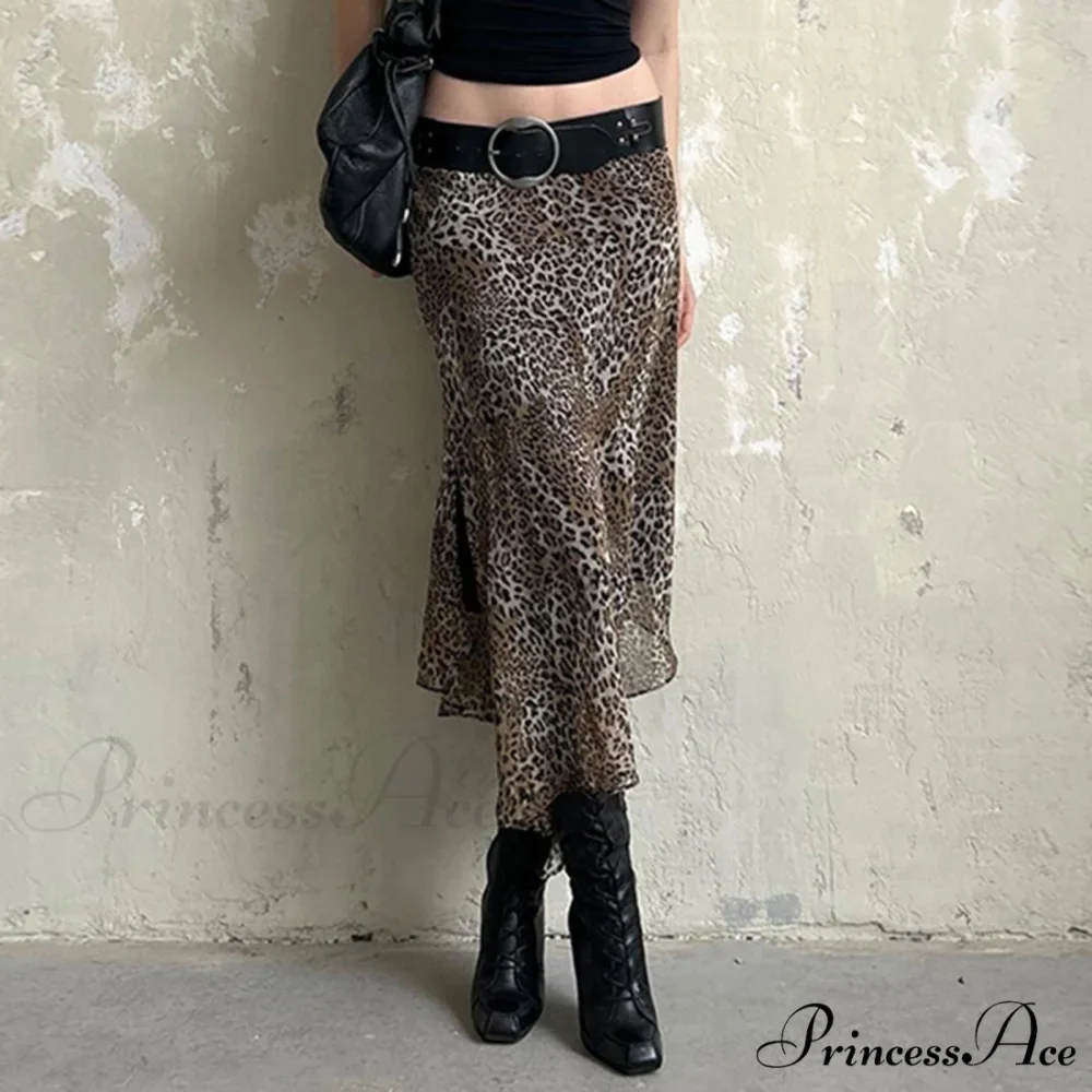Spotted Pattern Asymmetrical Hem Skirt - Image 4