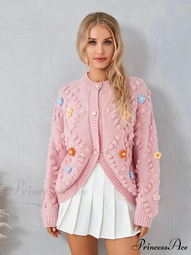 Spotted Pattern Button Cardigan - Image 3