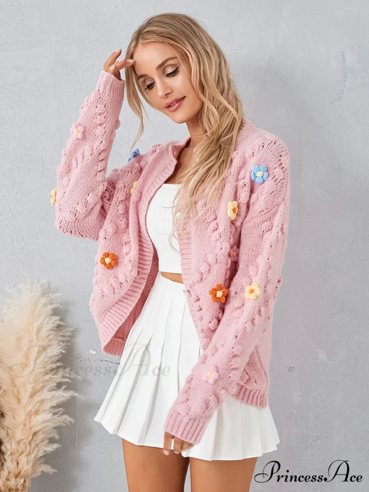 Spotted Pattern Button Cardigan - Image 4