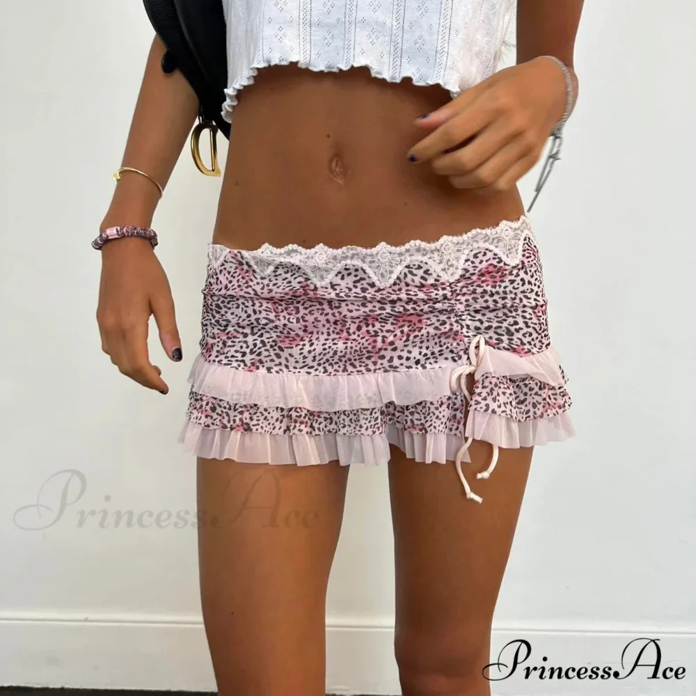 Spotted Pattern Layered Slim Skirt - Image 2