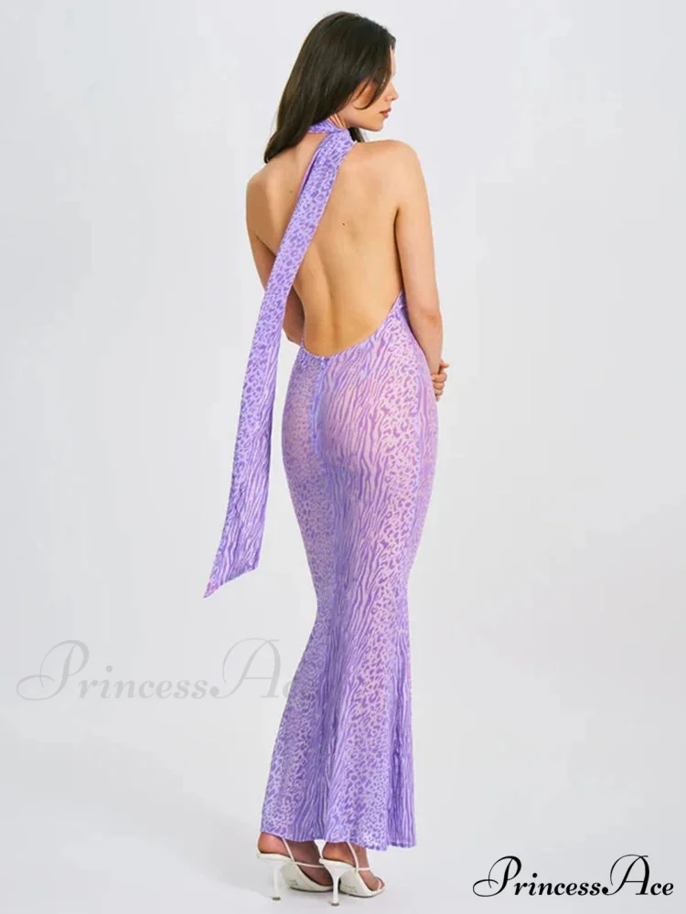 Spotted Pattern Mesh Holiday Dress - Image 4
