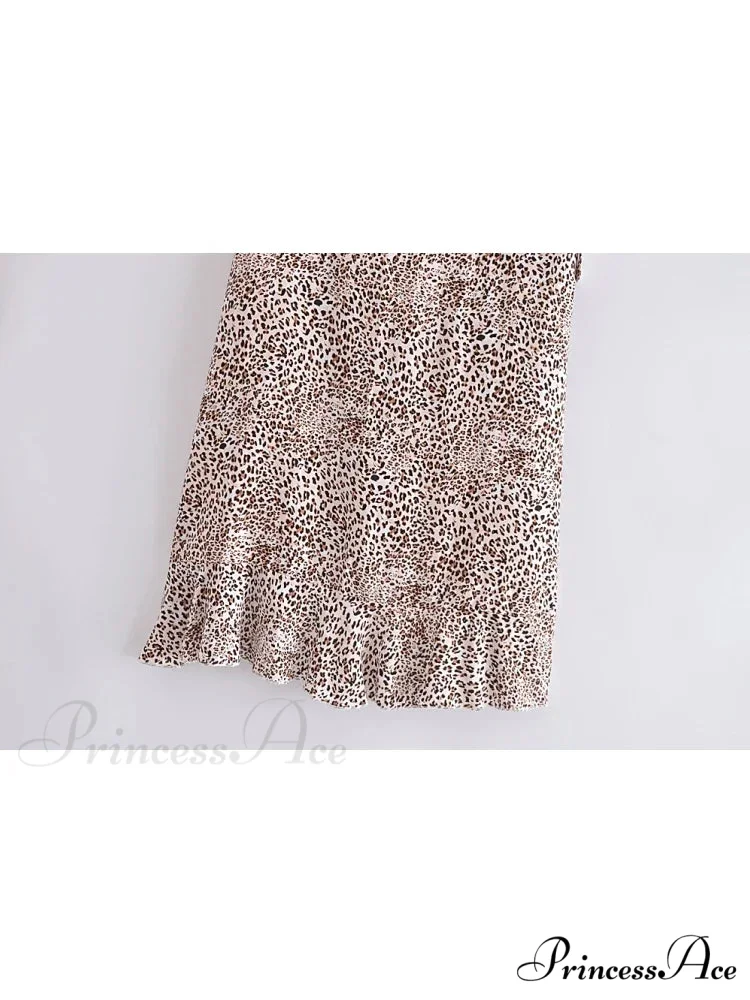 Spotted Pattern Seaside Free-Spirited Skirt Frills Separated Uneven Maxi Boho Skirt - Image 2