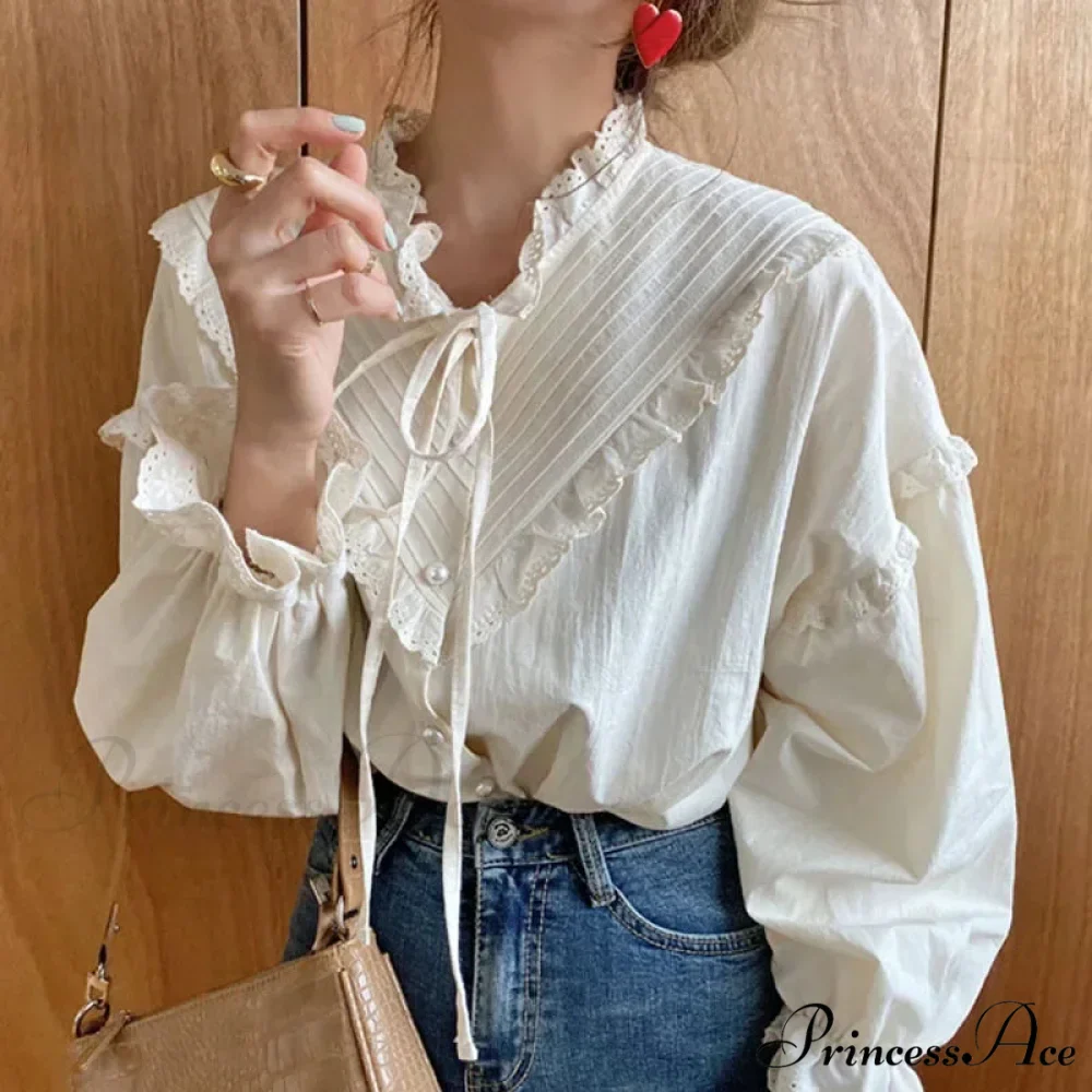 Spring Free Lantern Sleeve Classic Blouse - Image 5