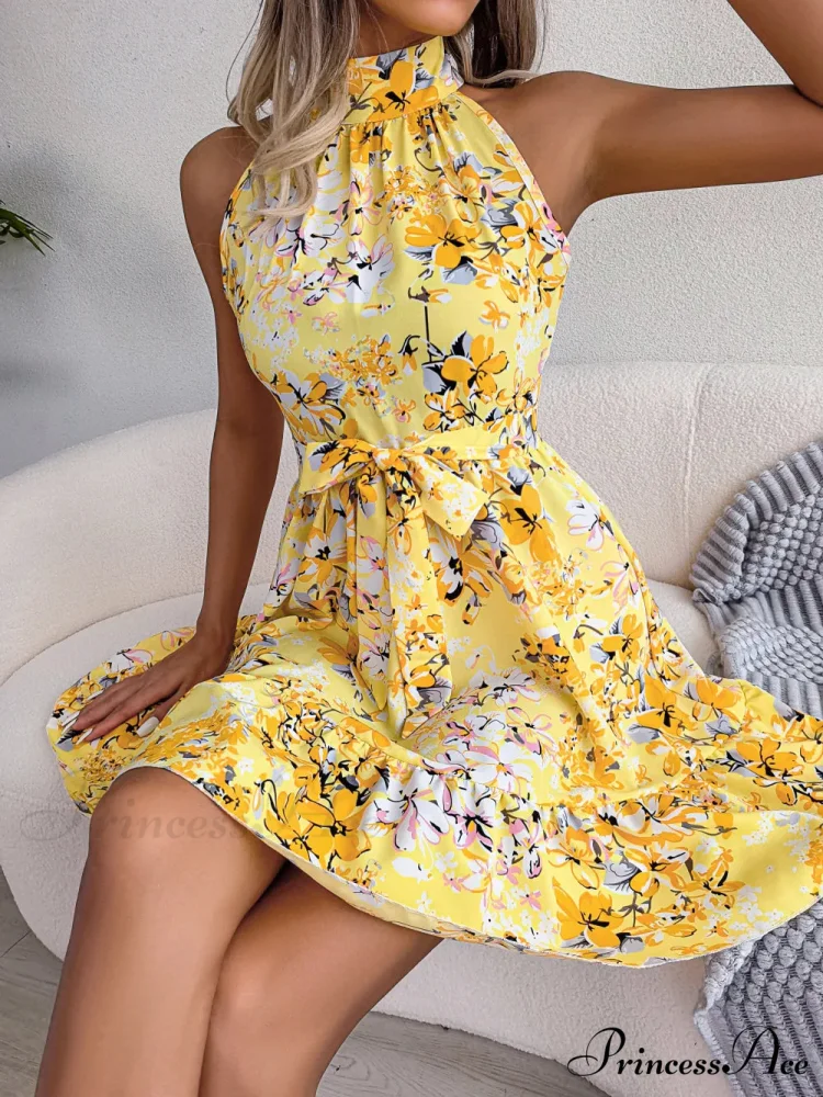 Spring Summer Floral Halter Neck Lace-up A-line Floral Dress

Modified Title: Spring Summer Flowery Halter Neck Lace-up A-line Flowery Dress - Image 5