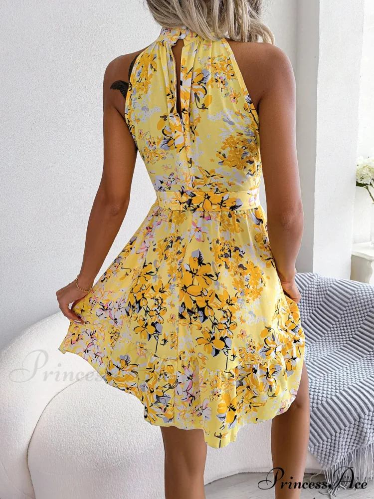 Spring Summer Floral Halter Neck Lace-up A-line Floral Dress

Modified Title: Spring Summer Flowery Halter Neck Lace-up A-line Flowery Dress - Image 6