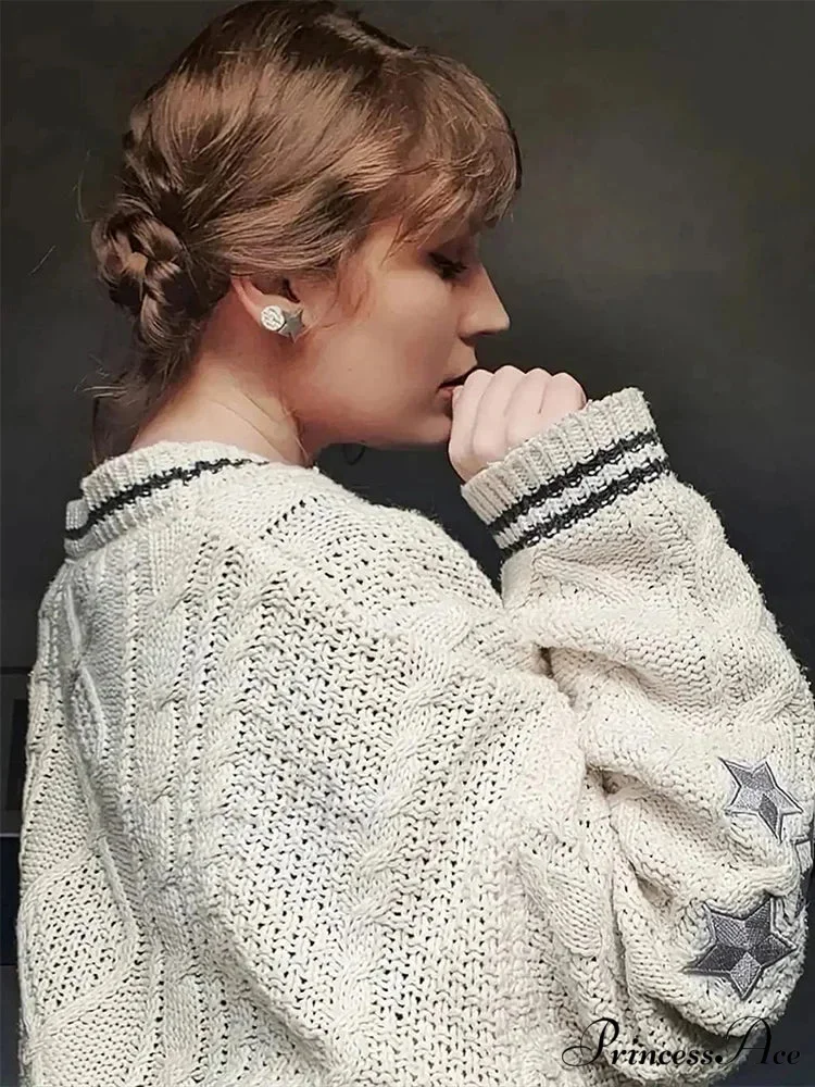Stellar Embroidery Knit Button-up Cardigan - Image 2