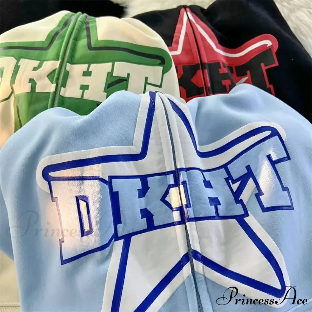 Stellar Print Vintage Zipper Hoodie - Image 4