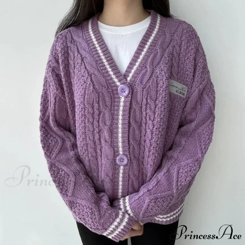 Stellar Stitched V-neck Cardigan - Image 3