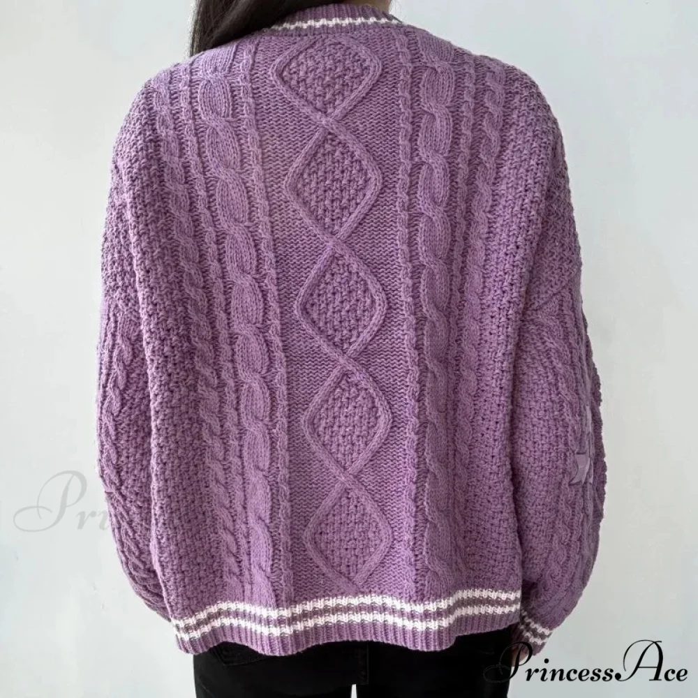 Stellar Stitched V-neck Cardigan - Image 4