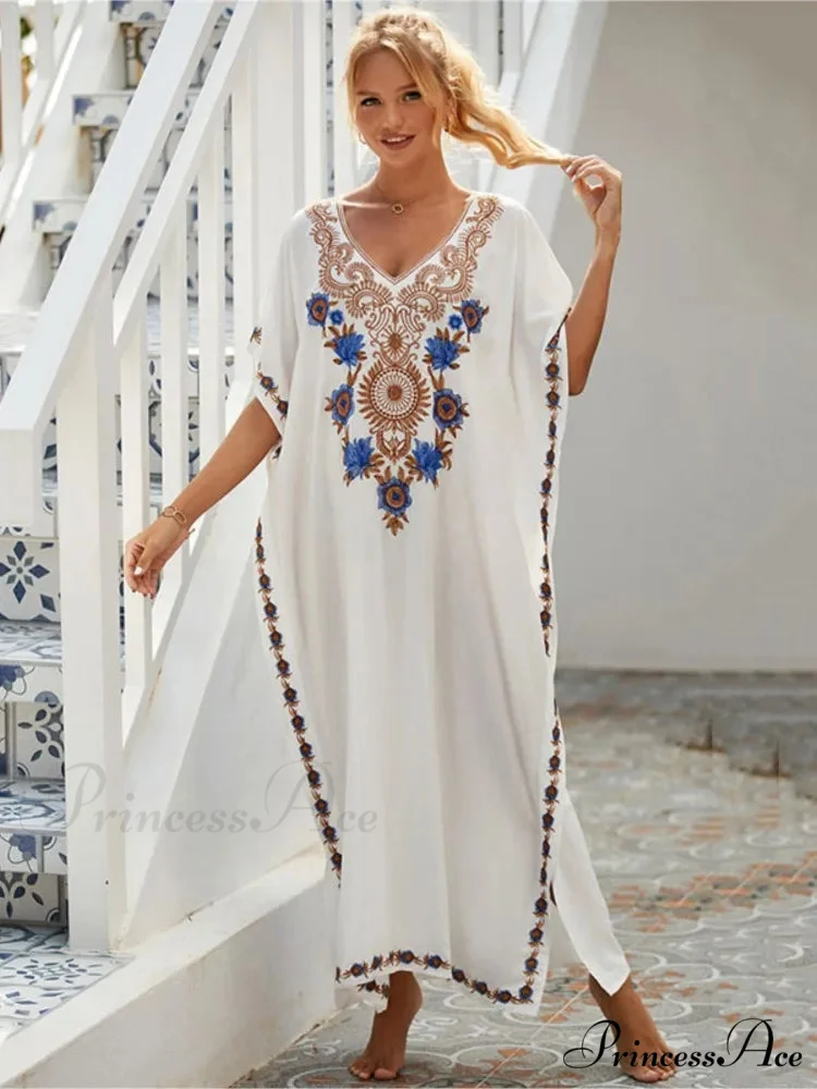 Stitched Kaftan Seaside Holiday Flowered Attire - Image 4