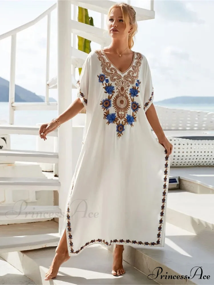 Stitched Kaftan Seaside Holiday Flowered Attire - Image 5