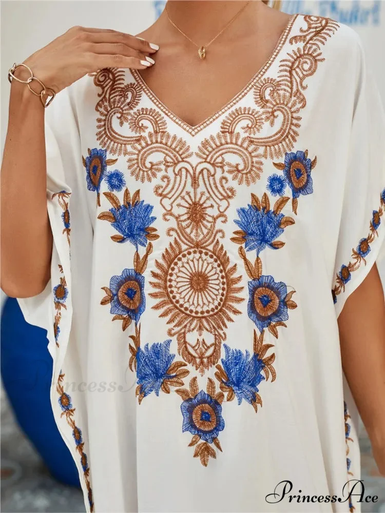 Stitched Kaftan Seaside Holiday Flowered Attire - Image 6