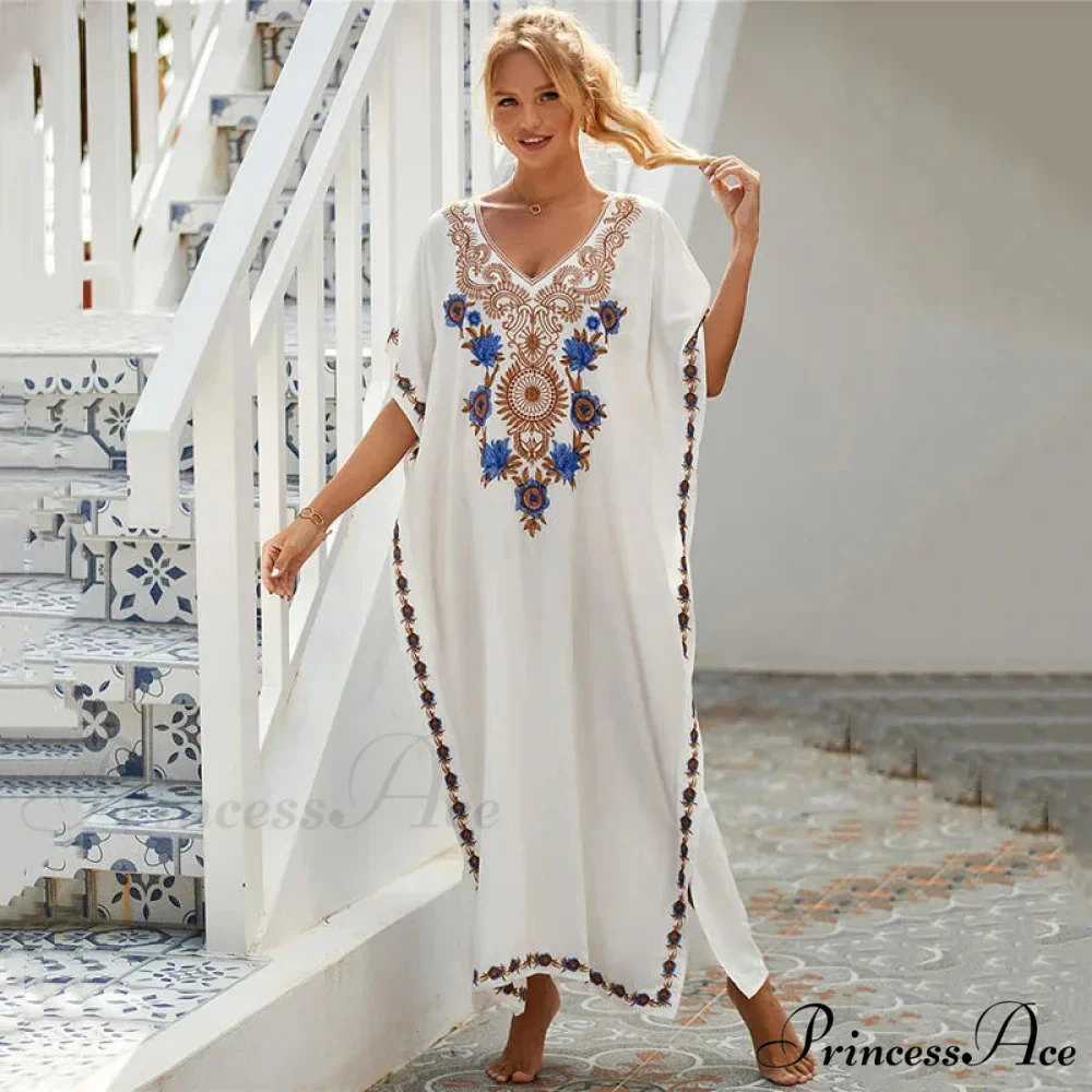 Stitched Kaftan Seaside Holiday Flowered Attire - Image 7