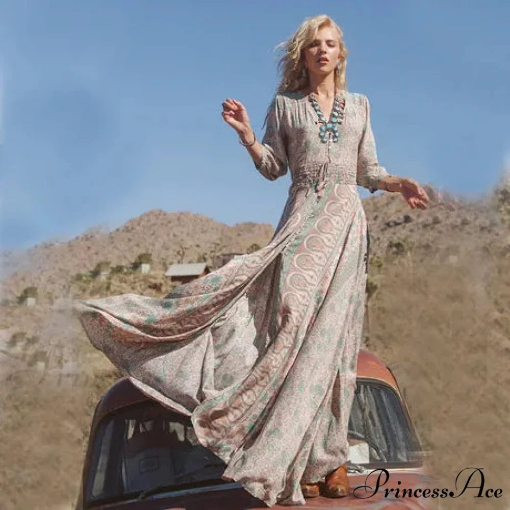 Stitching Ivory Sophisticated Cotton Celebration Boho Dress - Image 3