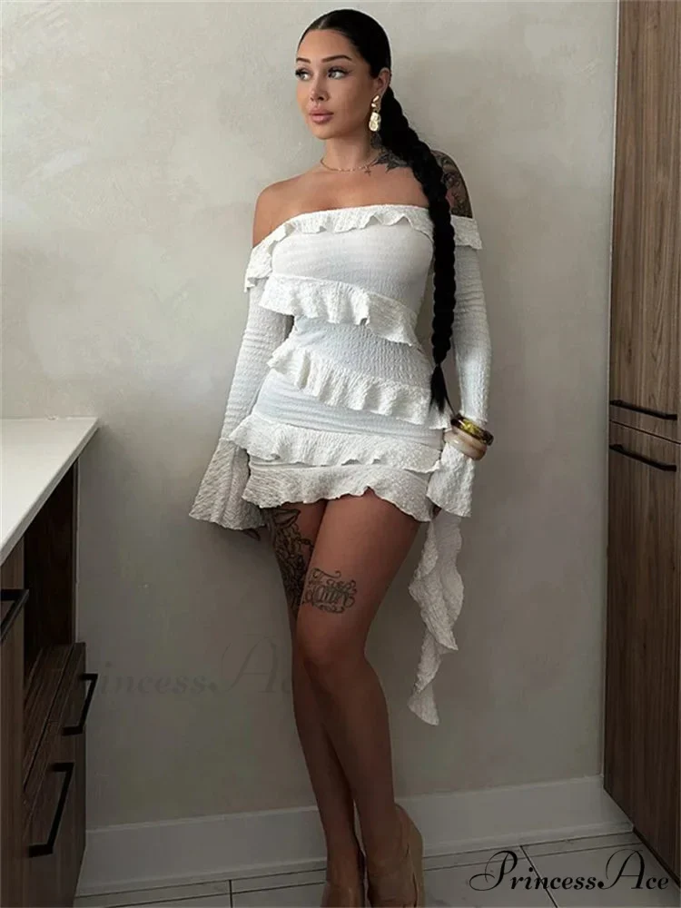 Strapless Fringe Wrap Mini Dress - Image 2
