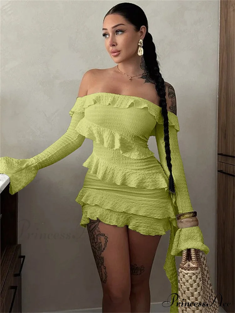 Strapless Fringe Wrap Mini Dress - Image 4
