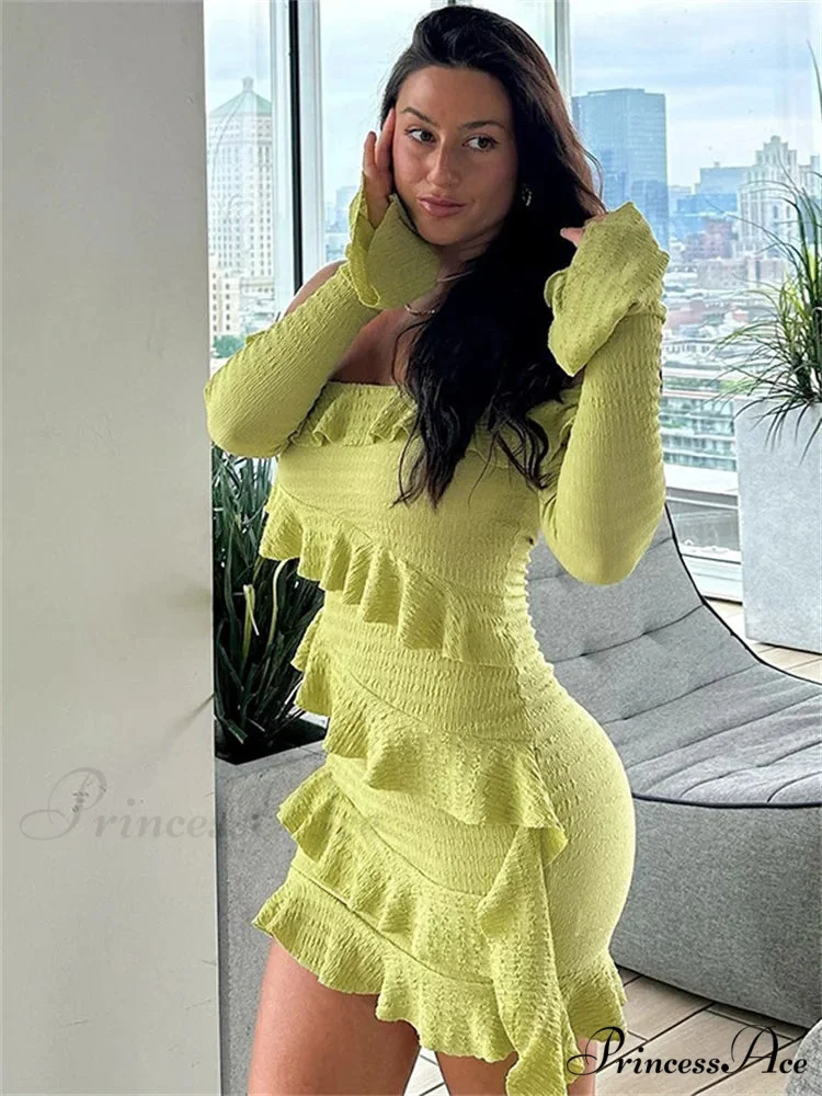 Strapless Fringe Wrap Mini Dress - Image 5