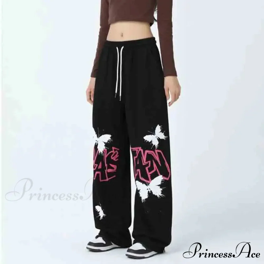 Street Art Butterfly Design Rap Pants - Image 3