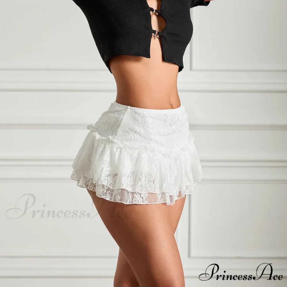 Stretchy Elevated Waist Frills Skirt - Image 3
