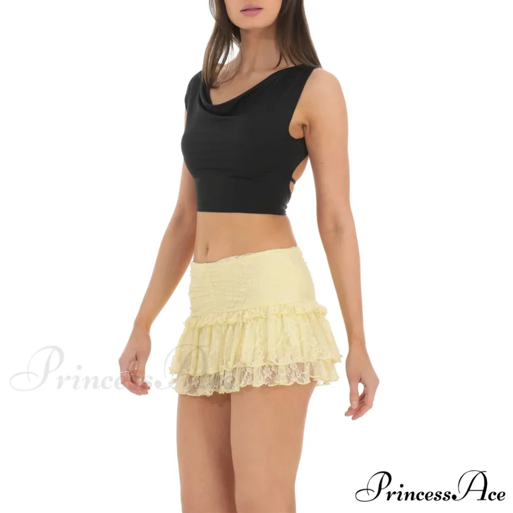 Stretchy Elevated Waist Frills Skirt - Image 5