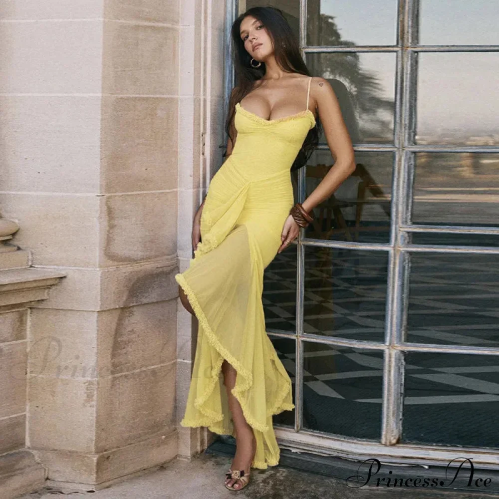 Stretchy Net Frills Holiday Dress - Image 5