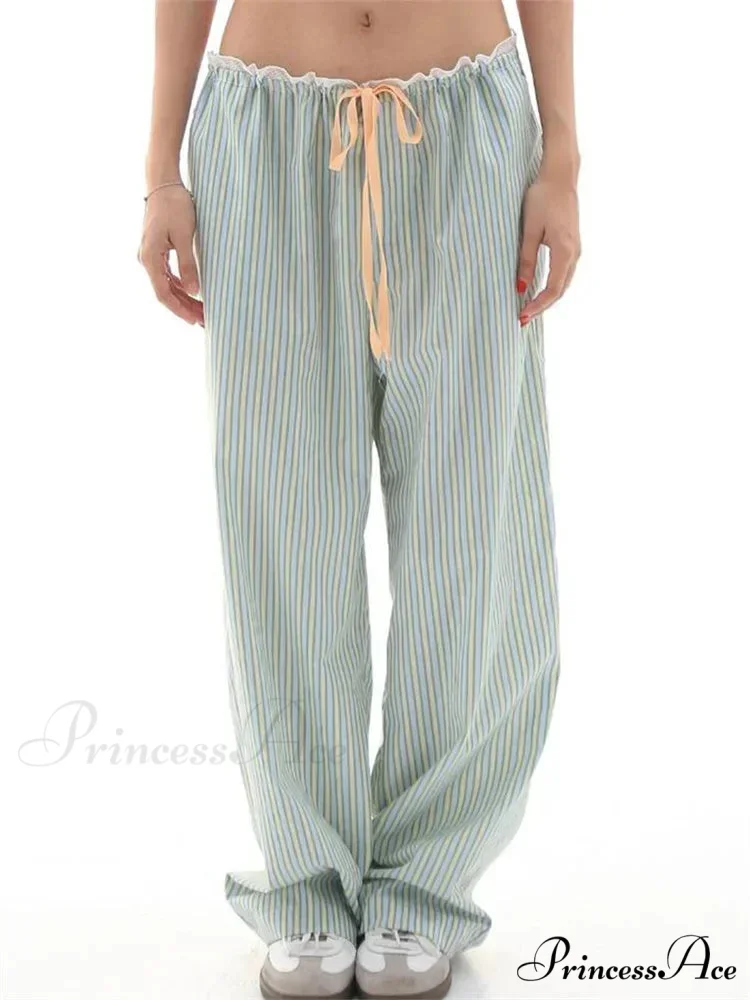 Stripe Drawstring Broad Leg Informal Sweatpant Pant - Image 5
