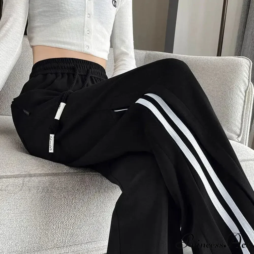 Striped Athletic Informal High Waist Trousers - Image 2