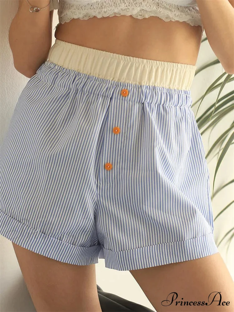Striped Elastic Waist Short - Image 5