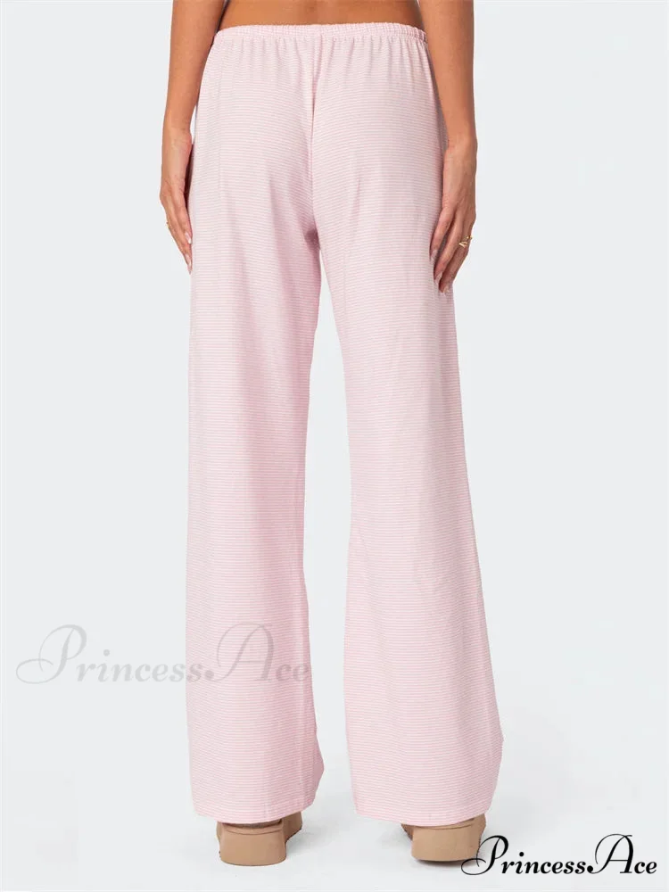 Striped Fasten-Up Flexible Waist Baggy Informal Pant - Image 6