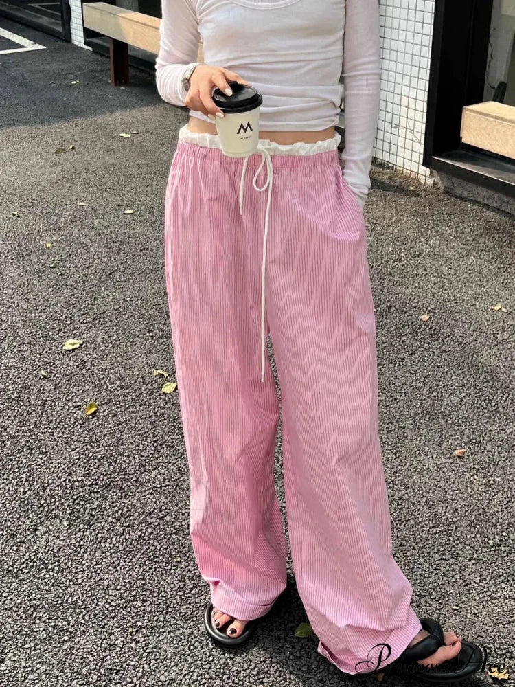 Striped Informal Gathered Retro Sweet Straight Pant - Image 6