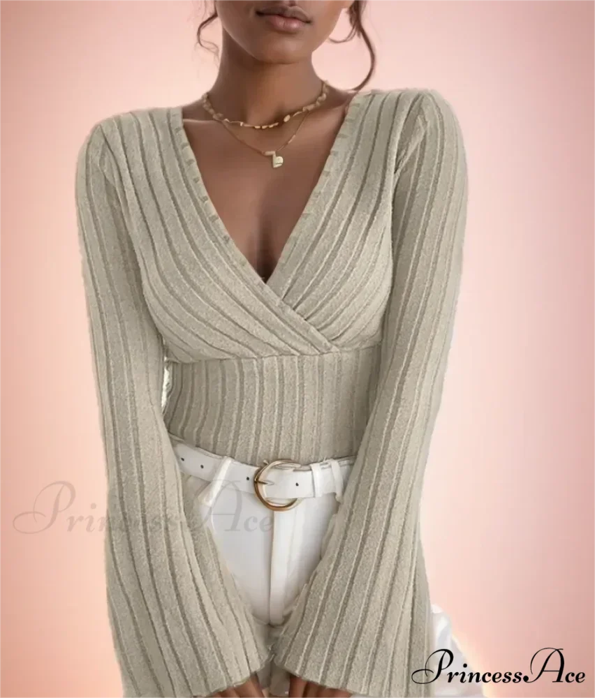 Striped Long Sleeve Knit Sweater - Image 3