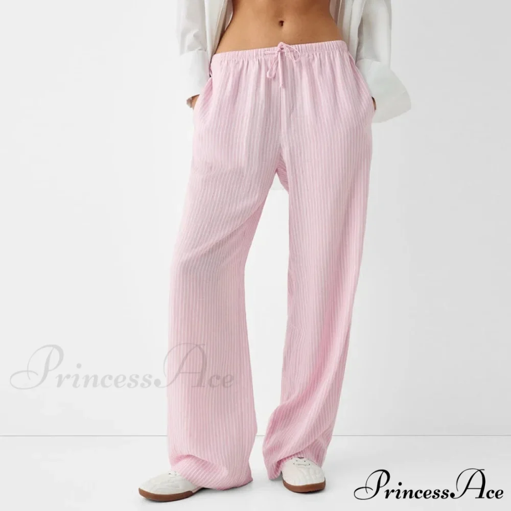 Striped Pajama Informal Stretchy Waist Pant - Image 2