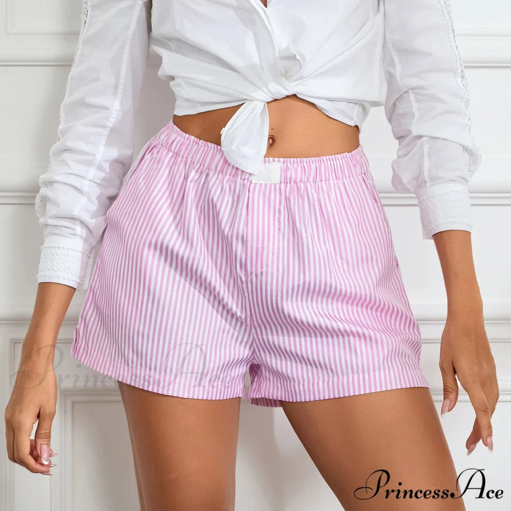 Striped Solid Stretchy Waist Short - Image 2