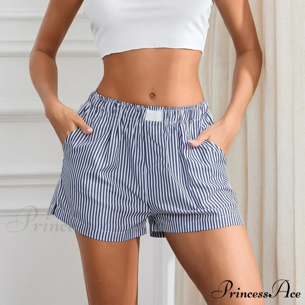 Striped Solid Stretchy Waist Short - Image 6