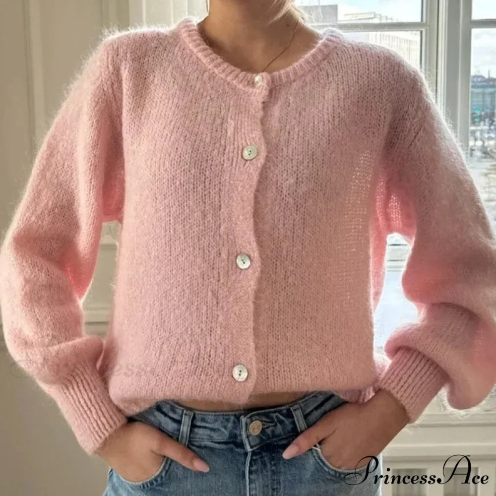 Stylish 2000s Button-Up Knit Informal Soft Cardigan Jacket - Image 5