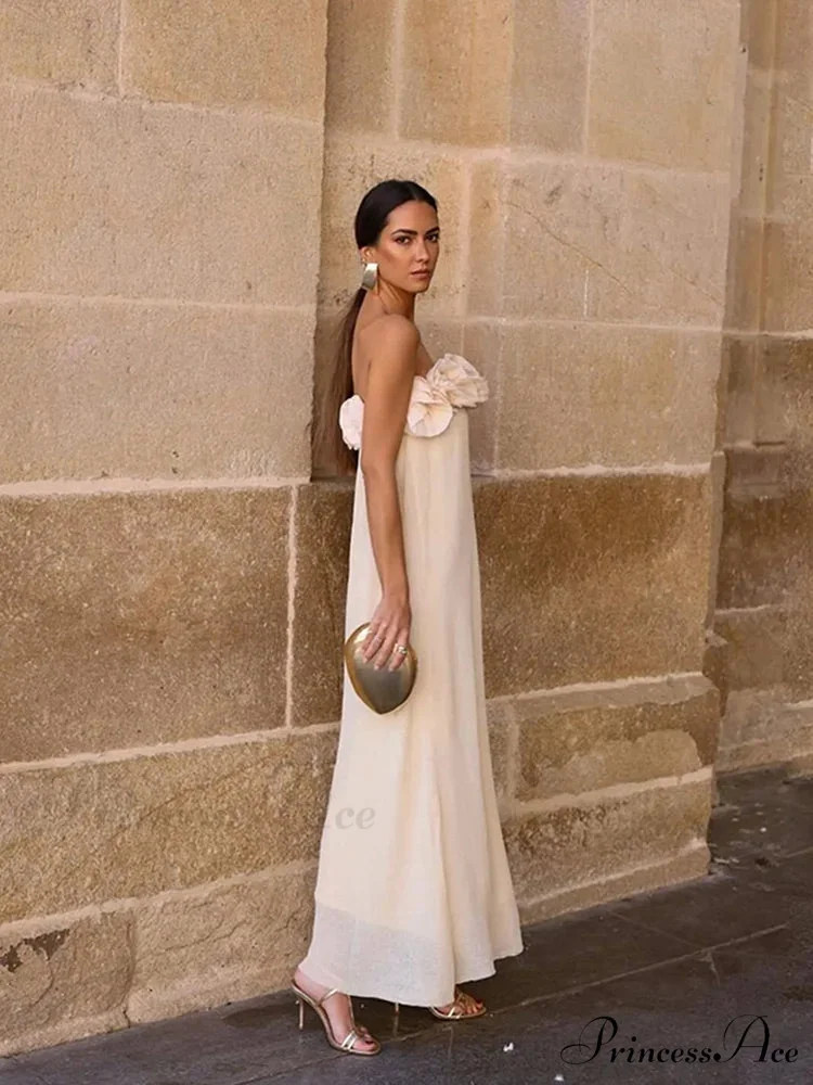 Stylish Blossom Envelop Sleeveless Open-back Maxi Floral Dress - Image 2