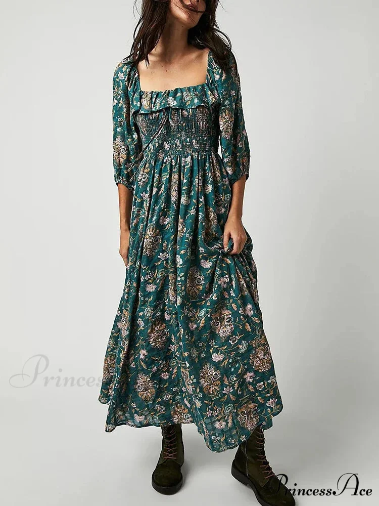 Stylish Bohemian Open-Back Frilly Flower Dress - Image 2