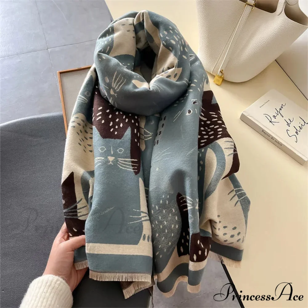 Stylish Chunky Shawl Wrap Wool Scarf - Image 4