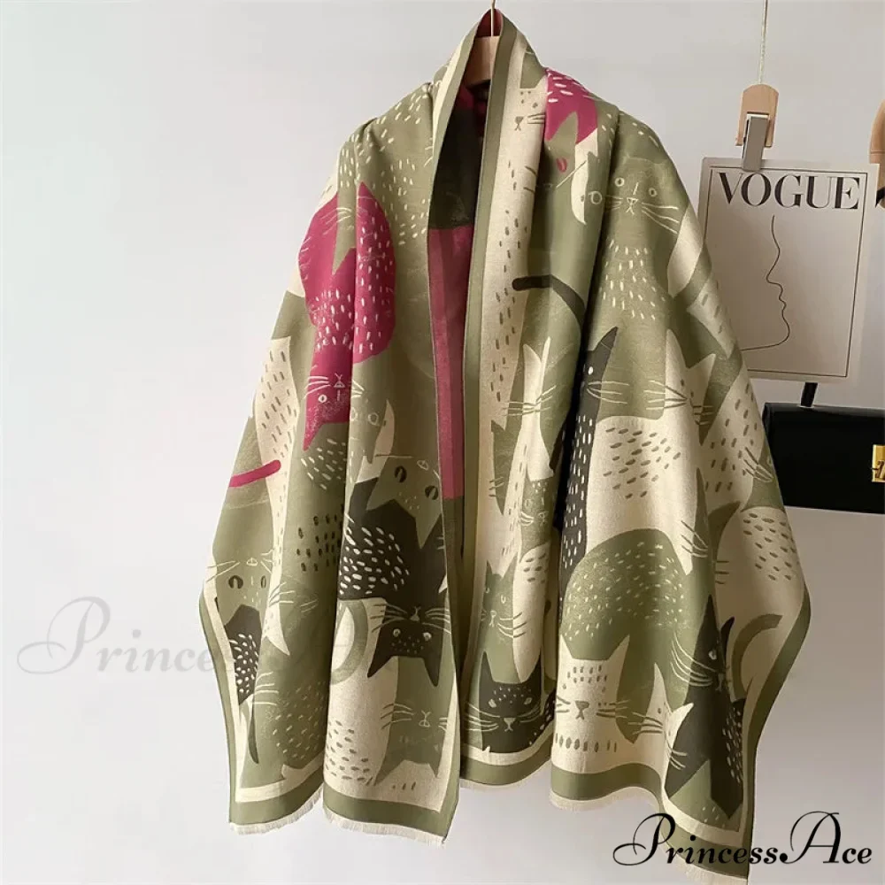 Stylish Chunky Shawl Wrap Wool Scarf - Image 5