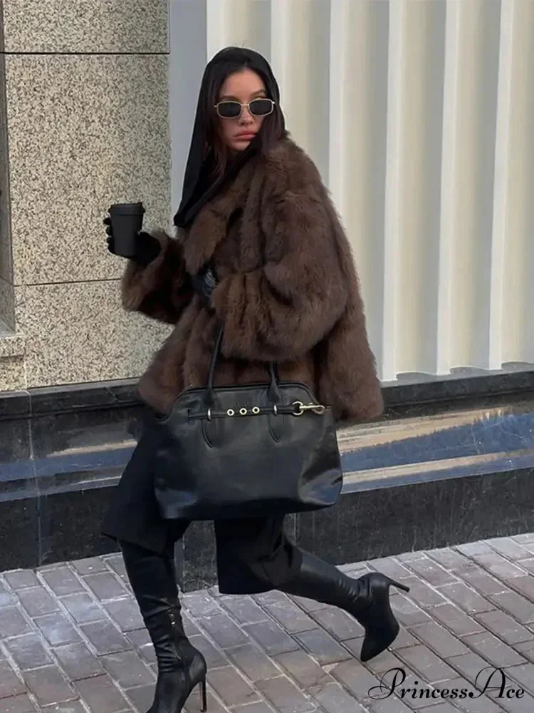 Stylish Collar Soft Long Coat - Image 4