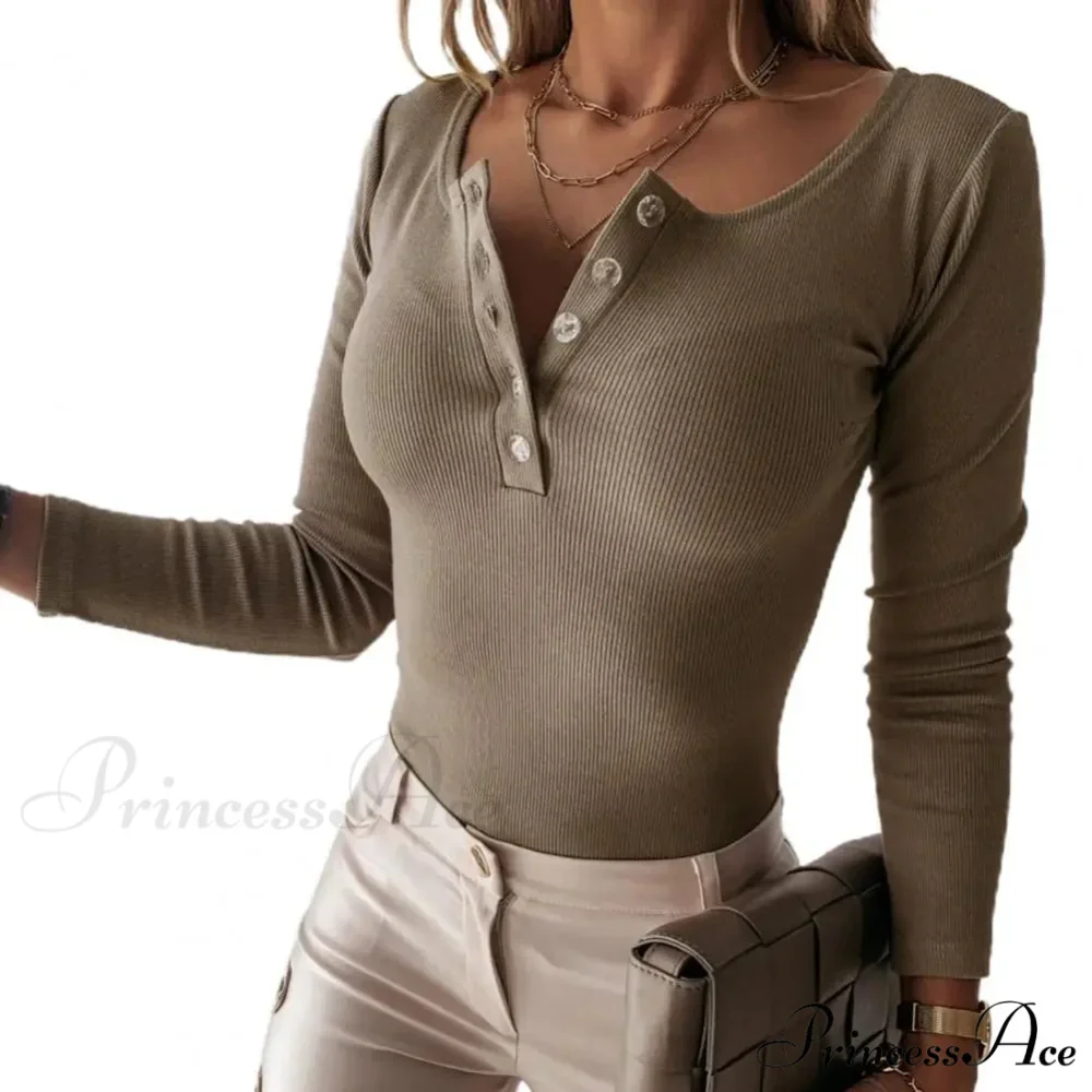 Stylish Crew Neck Solid Tailored Knit Top - Image 6